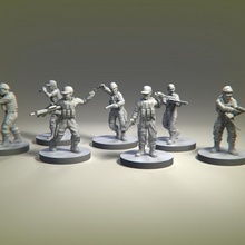 zombie survivors military unit toys & games dead apocalypse days zombies walking zombiecide 3d print model - Mito3D