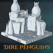 dire penguins toys & games ice frozen arctic openlock frost dragonbite aether dragonlock dungeonlock 3d print model - Mito3D