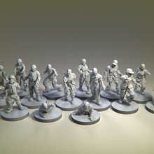 zombi apocalypse militaire morts vivants jouets Jeux morte journées marchant zombicide 3d print model - Mito3D