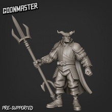 infernal trident guard 3 toys & games demon fork knight soldier wargaming miniature tabletop kings dnd pitch tiefling pathfinder 3d print model - Mito3D