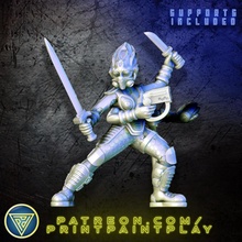 4 armed Außerirdischer Krieger Spielzeuge Spiele weiblich Rollenspiel Schwert Granate scifi Sternsucher Kasatha 3d print model - Mito3D