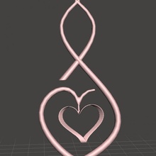 San Valentino cuore mobius collana chiave catena regalo gioielleria portachiavi amore giorno eternità orecchio anelli 3d print model - Mito3D