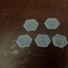 Mythos tokens juego guerra lovecraft escaramuza cuna 3d print model - Mito3D
