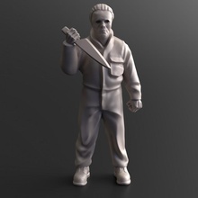 modern day survivor mikey pre-supported toys & games zombie carpenter 13th friday 3d print model - Mito3D