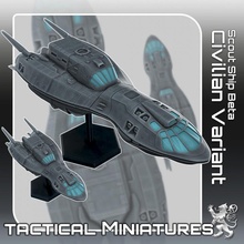 scout ship beta civilian variant tactical miniatures toys & games sci-fi star terrain war dynasty scifi tabletop starship 270 openlock danger starfinder 2nd 2nddynasty 3d print model - Mito3D