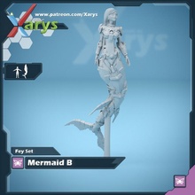 mermaid toys & games siren armored merfolk 3d print model - Mito3D