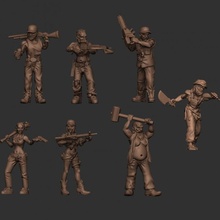 zombi survivants redneck gang jouets Jeux morte apocalypse journées morts vivants marchant 28mm zombicide 3d print model - Mito3D