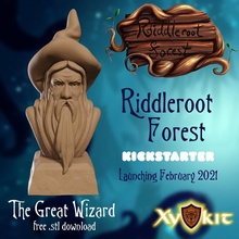 riddleroot forêt génial sorcier buste 3d print model - Mito3D