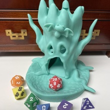 spooky tree dice tower toys & games halloween scary d20 dicetower polyhedral 3d print model - Mito3D
