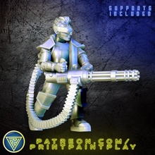 heavy artillery android soldier toys & games roleplay rpg male scifi machinegun 32mm starfinder 3d print model - Mito3D