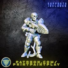skeleton commandos flamer toys & games roleplay rpg undead scifi 32mm commando starfinder 3d print model - Mito3D