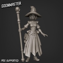 human wizard 3 toys & games book female master wargaming magic miniature staff mage tabletop spell dnd pathfinder sorceror goon 3d print model - Mito3D
