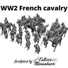 Kavallerie Französisch Armee ww2 28mm Kriegsspiel Bildung Aktion Bolzen Soldat Pferd Miniatur eskice 3d print model - Mito3D