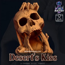 désert baiser diorama dé tour 3d accessoires accessoire noir OS crâne plateau mort Soutien gratuit jeux société jeu rouleau veuve d20 arsmoriendi3d brûlé mourant 3d print model - Mito3D