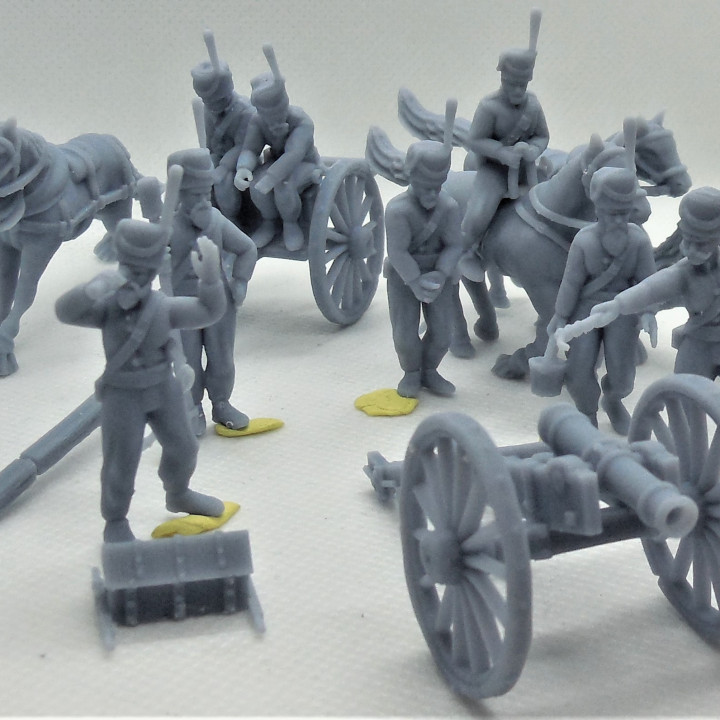 artillery cosaques & train huge pack - 28mm education figurine canon miniature wargame eskice napoleonic artillerie cossack cosaque russe 3D print model - Mito3D