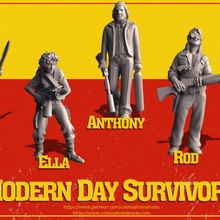 modern day survivor series 02 bundle - pre-supported men country zombies aliens live weaver signorney 3d print model - Mito3D
