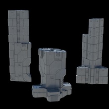 hexadécimal bâtiments 2 jouets Jeux terrain Urbain 6mm structures Battletech 3d print model - Mito3D