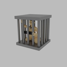 donna gabbia censurato femmina miniatura tavolo nsfw prigioniero 3d print model - Mito3D
