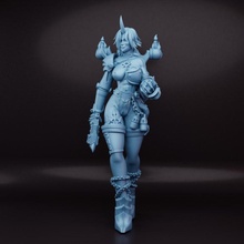 chaotic demon girl toys & games 40k space warhammer woman plasma marine chaos nsfw tits armored astartes traitors 3d print model - Mito3D