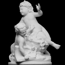 children fighting missing bouquet broken vase scan sculpture marble louvre 3dprintable frabce 3d print model - Mito3D