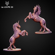 unicornio pesadilla caballo juguetes juegos figurilla monstruo rpg miniatura minis dnd pionero fantasía miniaturas muertos vivientes muerte ttrpg trpg 32mmscale 3d print model - Mito3D