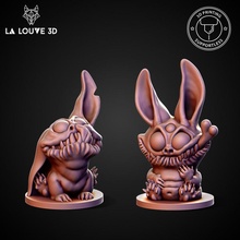 joven conejo + gratis monstruo sábana juguetes juegos lindo figurilla rpg miniatura mesa minis dnd pionero 3d print model - Mito3D