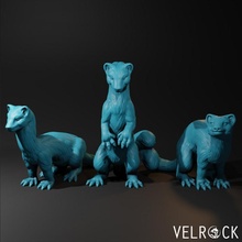 doninhas pré suportado brinquedos jogos animal fera criatura fantasia dnd roedor masmorras dragões vison furão familiar doninha 3d print model - Mito3D