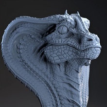 serpente Drago fallimento tavolo busto drago 3d print model - Mito3D
