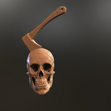 boring skull axe 3d print model - Mito3D