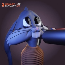 sj2021 10 bad hunter cartoon rabbit bunny bugs looney tunes 3d print model - Mito3D