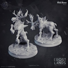 white moose pre-supported toys & games animals cold polar dnd arctic frosty frost castnplay presupported meese 3d print model - Mito3D