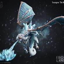 truungrox 'the white' pre-supported toys & games cold dragon white polar dnd arctic drake wyrm frost lands 3d print model - Mito3D