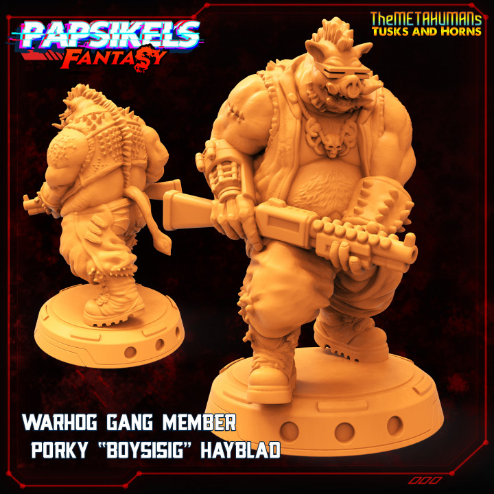 warhog gang member porky boysisig hayblad toys & games shotgun cyberpunk bebop 3D print model - Mito3D