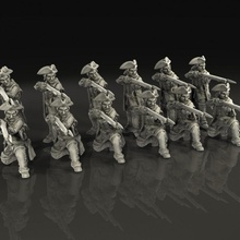 guerra francês infantaria brinquedos jogos histórico 28mm Preto pó indiano honras 3d print model - Mito3D