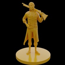 pirata duende atirador brinquedos jogos arma fogo elite rifle elfo negro guarda drow 3d print model - Mito3D
