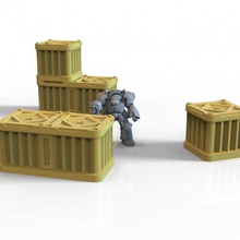 konteynerler sci fi konteyner arazi Warhammer manzara bilimkurgu 3d print model - Mito3D