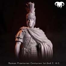 roman praetorian centurion 1st-2nd c ac charge toys & games figure guard historical history model rpg soldier wargaming warrior painting miniature tabletop spqr 75mm trecenarius 3d print model - Mito3D