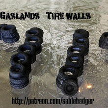 gaslands - tire walls post-apocalyptic 3d print model - Mito3D