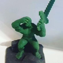 Hulk elmas kılıç hayret karakter Minecraft 3dprint 3dmodel fan art diamond sword my hulk version 3d print model - Mito3D