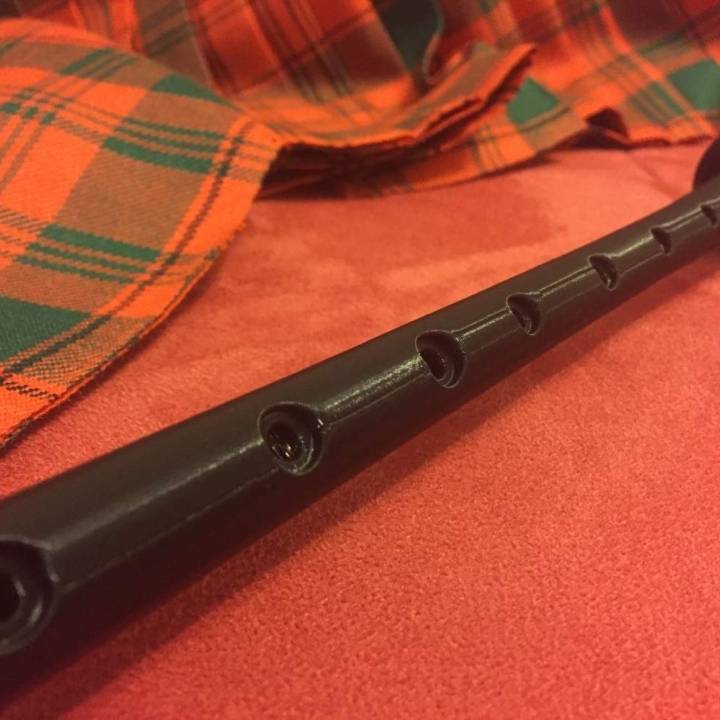 practice chanter completamente stampabile highland bagpipe l'istruzione pratica caricatore 3D print model - Mito3D