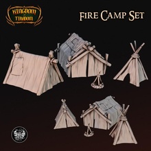 camp set toys & games epic fantasy kickstarter medieval play terrain tent dnd pathfinder tents kingdomoftiradom firecampset 3d print model - Mito3D