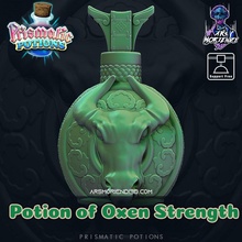 potion oxen strength - prismatic potions tabletop bottle dice dragons dungeons kickstarter prop screw storage twist bull props flask boardgame organizer dicetower dnd dicebox arsmoriendi3d 3d print model - Mito3D