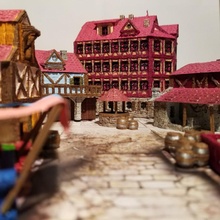 jogável medieval centro cidade Mercado brinquedos jogos construção casa jogo tabuleiro zumbicida construtor 3d print model - Mito3D