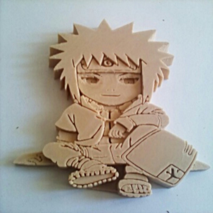 bas relief gem naruto hocage sit down fan arte anime manga ninja kawaii 3D print model - Mito3D