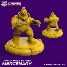 dwarf male street mercenary toys & games cyberpunk shadowrun 3d print model - Mito3D
