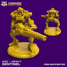 hdc heavy sentinel toys & games droid robot wargaming mech cyberpunk sentry 3d print model - Mito3D