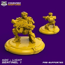 hdc luz sentinela 1 brinquedos jogos andróide soldado scifi mech cyberpunk Shadowrun 3d print model - Mito3D