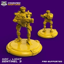 hdc ligero centinela 3 juguetes juegos droide Guardia robot soldado ciencia ficción mech cyberpunk 3d print model - Mito3D