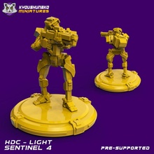 hdc light sentinel 4 toys & games assault droid guard soldier rifle scifi mech cyberpunk 3d print model - Mito3D