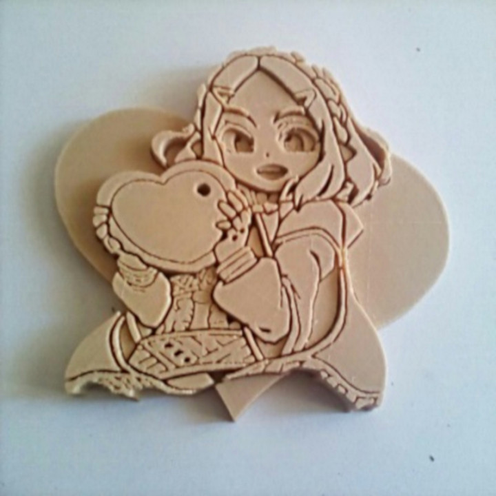 bas-relief-princesse-zelda-love-bois fan art nintendo game geek video kawaii 3D print model - Mito3D